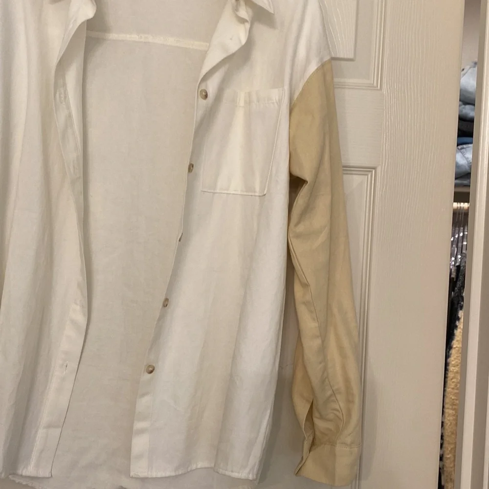 Misslola color blocked button up blouse - Picture 3 of 5